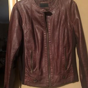Great burgundy leather - looks amazing with jeans!